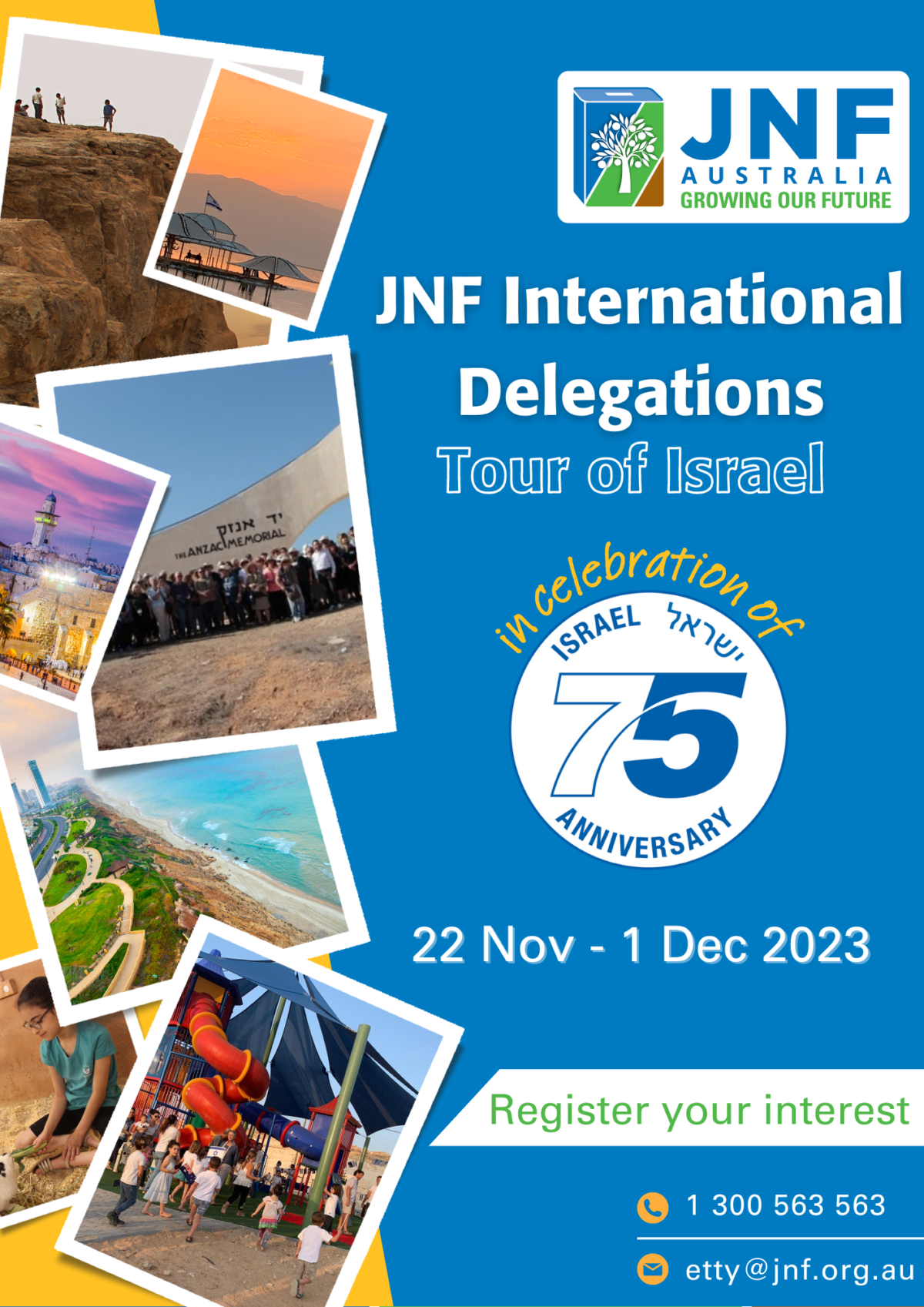 JNF International Delegations Tour of Israel 22 NOV1 DEC 2023 JNF